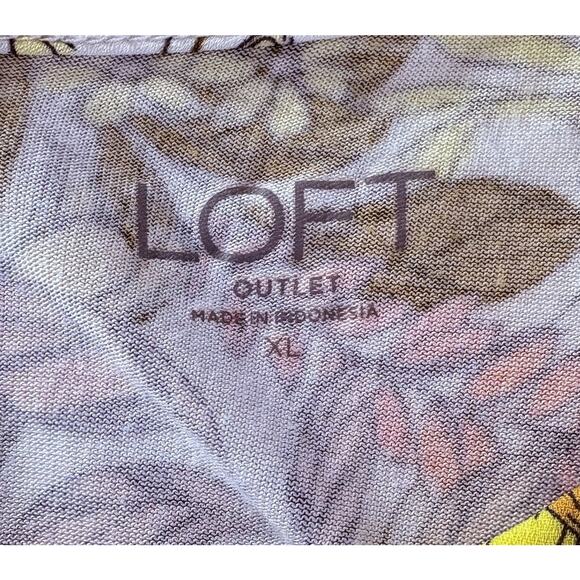 Loft Outlet Size XL Floral Women’s Short Sleeve Casual Shirt 70s Retro Vibe - Picture 8 of 12